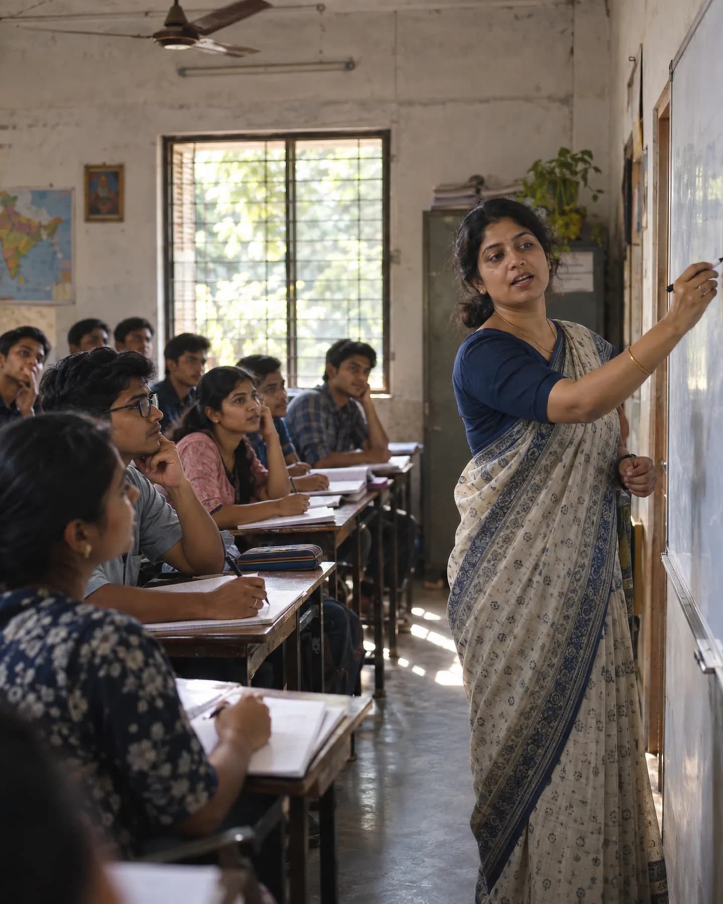 Students in a class at a coaching centre